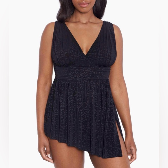 NWT Longitude sz14 Long Torso Goddess Flyaway Swim Dress in color Boss Lady…